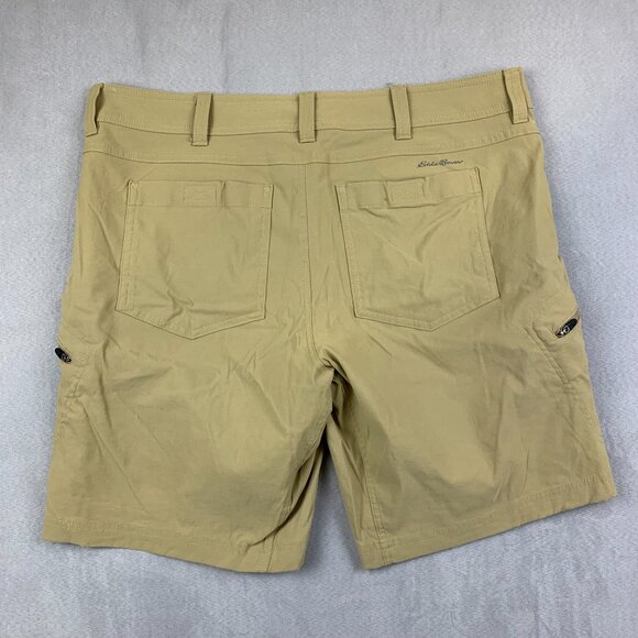 Eddie Bauer First Ascent Mens Shorts 36 Beige Tan Cargo Guide Pro Nylon Spandex - Picture 8 of 9